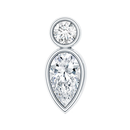 Minimal Pear Diamond Tragus Earring in Bezel Setting