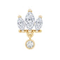 Three Marquise Shape Diamond Helix Drop Earring