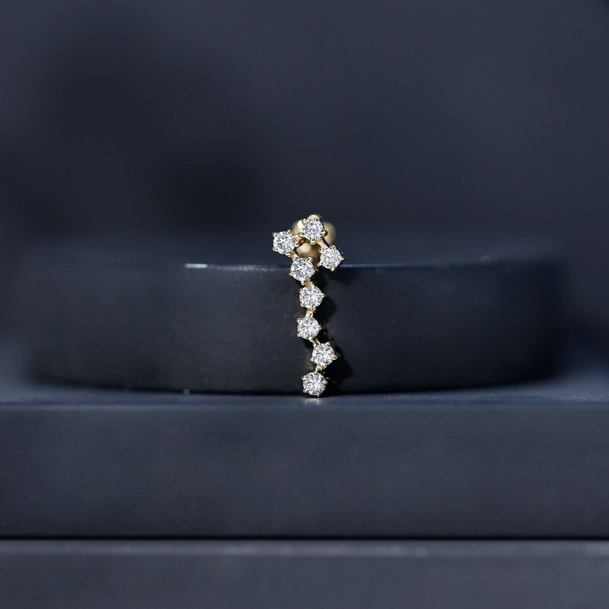 Certified Diamond Scorpio Zodiac Earring for Helix Piercing