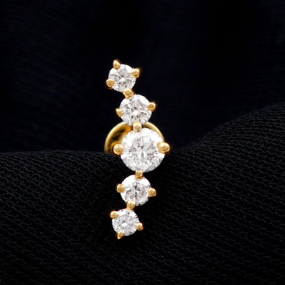 Graduated Style Diamond Crawler Earring for Women