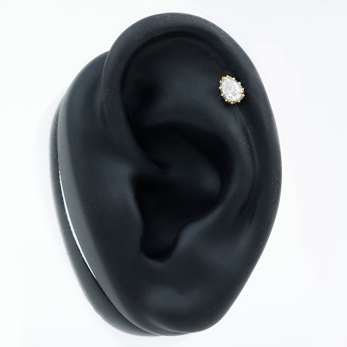 Solitaire Diamond Teardrop Tragus Earring for Women