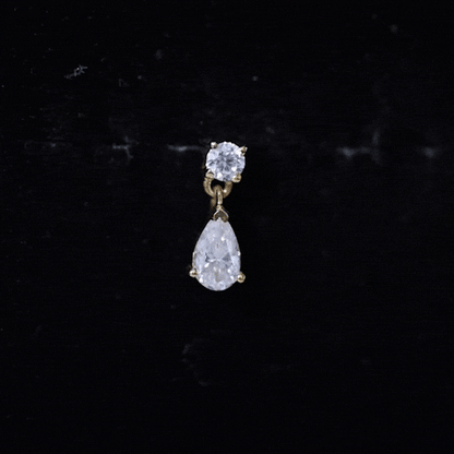 Moissanite Teardrop Earring for Helix Piercing