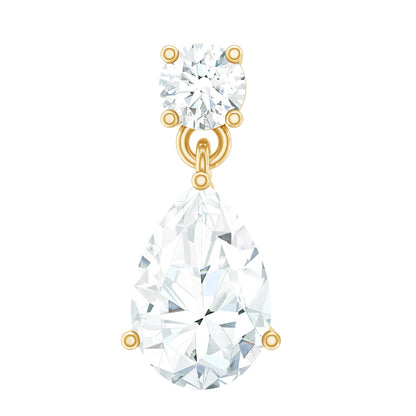 Moissanite Teardrop Earring for Helix Piercing