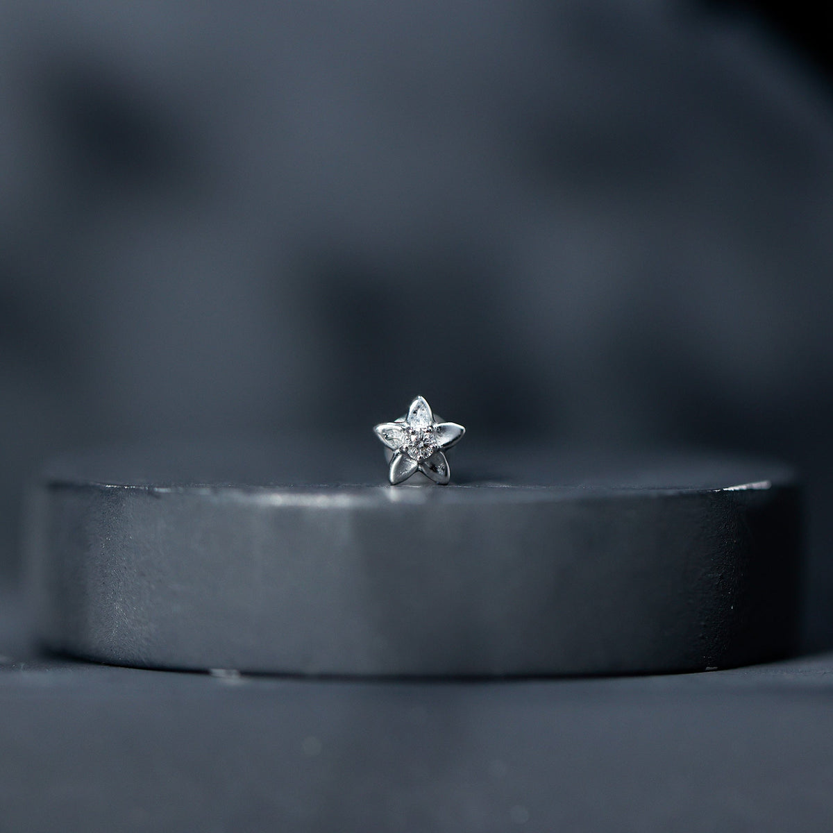 Nature Inspired Diamond Earring for Conch Piercing
