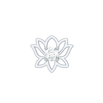 Nature Inspired Diamond Lotus Earring for Helix Piercing