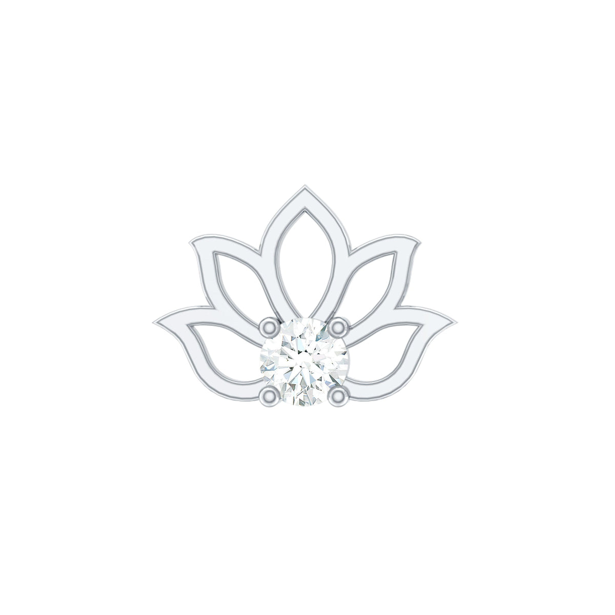 Nature Inspired Diamond Lotus Earring