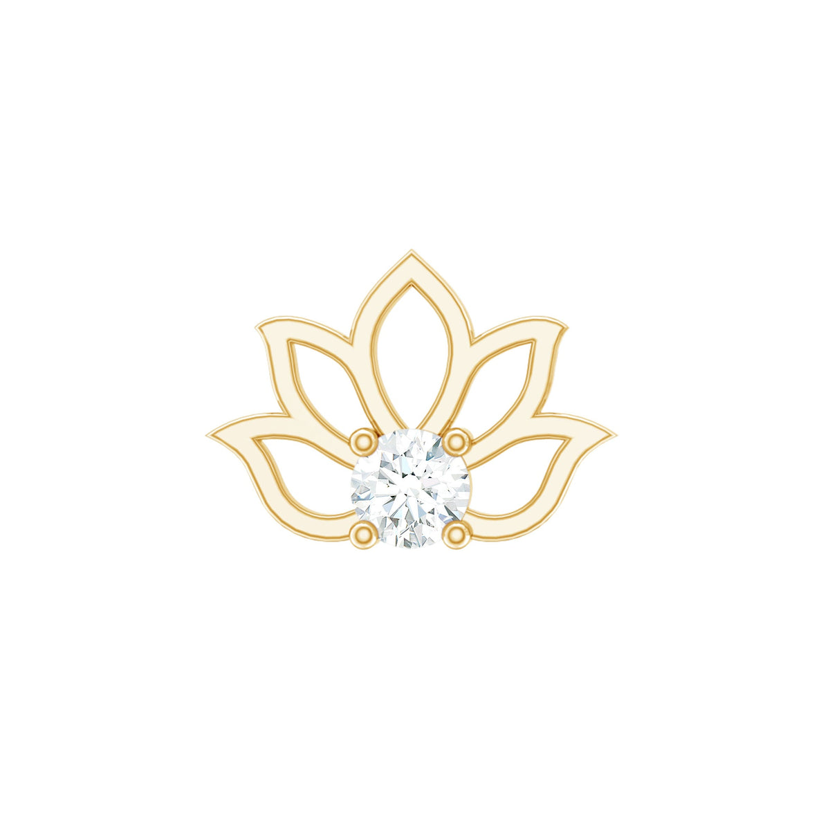 Nature Inspired Diamond Lotus Earring