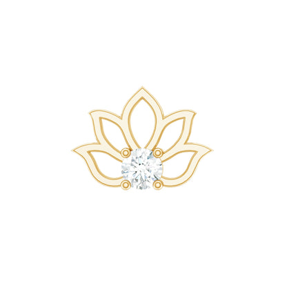 Nature Inspired Diamond Lotus Earring