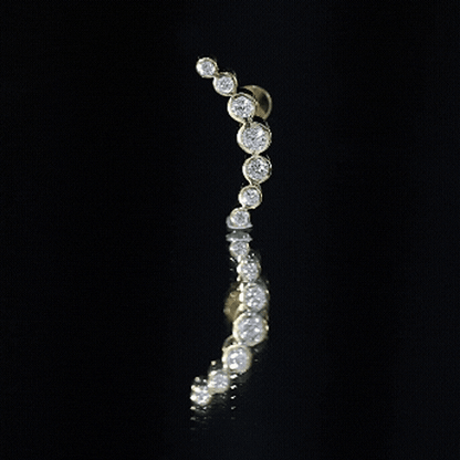 Graduated Diamond Crawler Helix Earring in Bezel Set