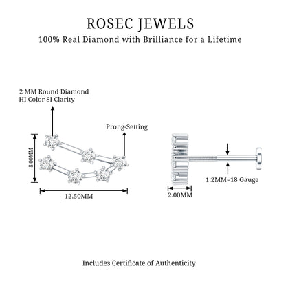 Diamond Capricorn Constellation Helix Piercing Earring