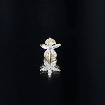 Marquise Diamond Floral Upper Lobe Earring