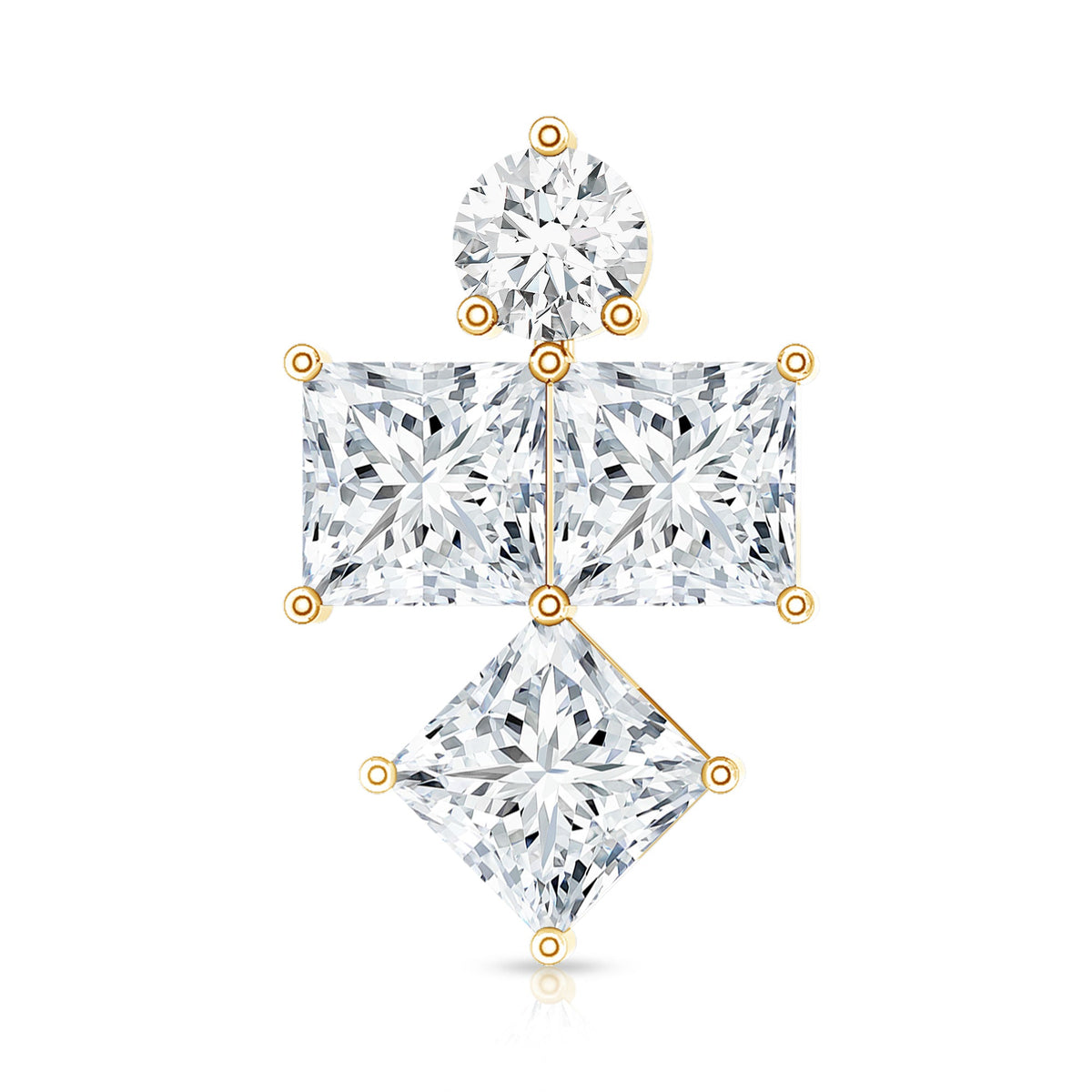 Princess Cut Diamond Helix Piercing Earring for Women