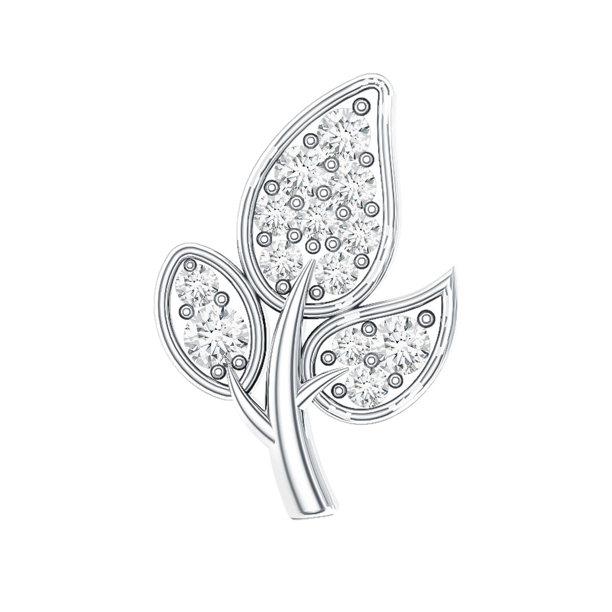 Diamond Leaf Flat Back Cartilage Stud Earring (18G) – Nature Inspired Helix & Tragus Jewelry in Gold