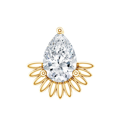 Pear Shape Diamond Solitaire Helix Earring