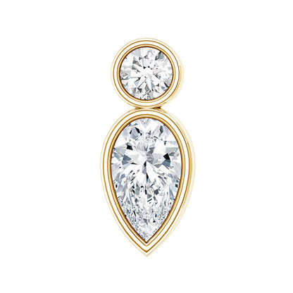 Minimal Pear Diamond Tragus Earring in Bezel Setting