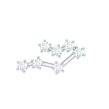 Round Diamond Gemini Zodiac Cartilage Earring