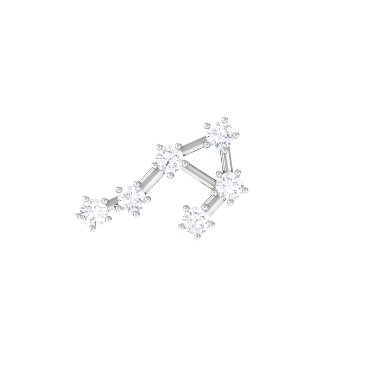 Certified Diamond Libra Constellation Piercing Earring