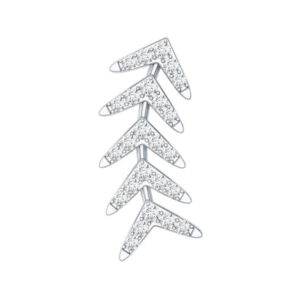 Certified Moissanite Leaf Crawler Earring for Helix Piercing
