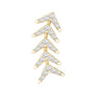 Certified Moissanite Leaf Crawler Earring for Helix Piercing