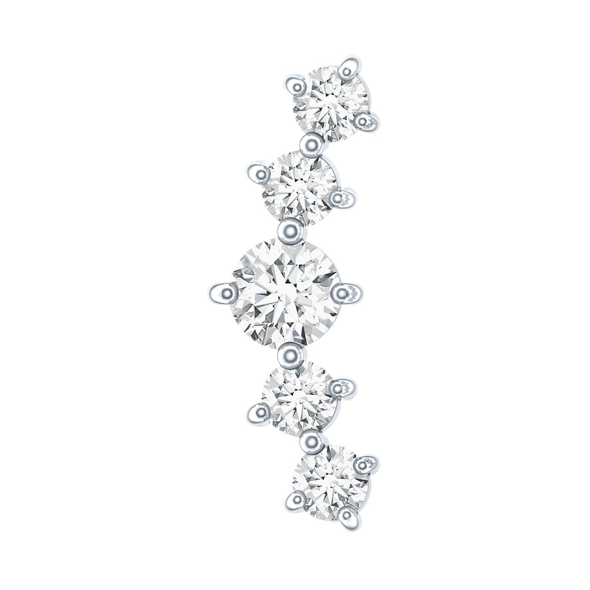 Graduated Style Diamond Crawler Earring for Women