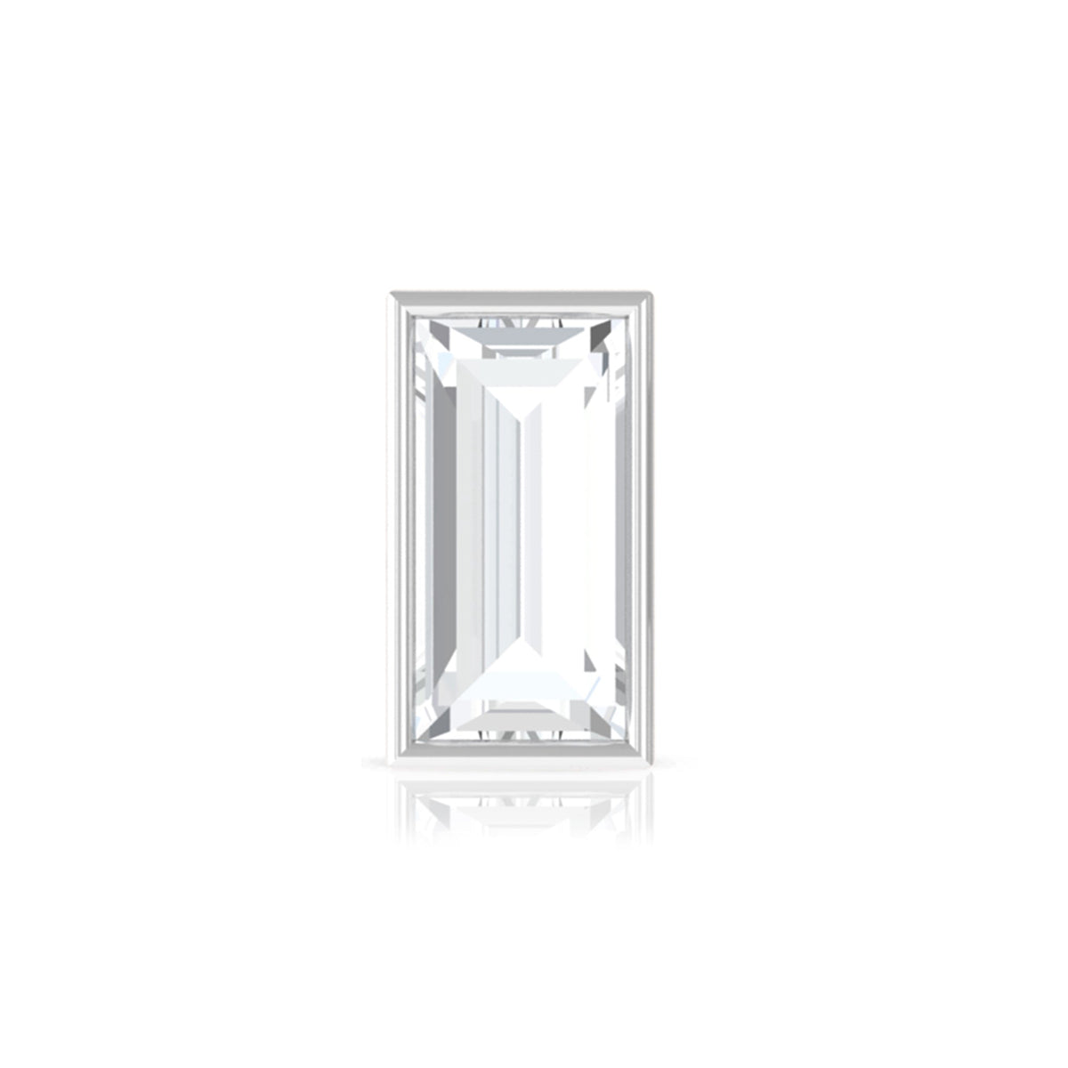 Baguette Diamond Tragus Earring in Bezel Setting
