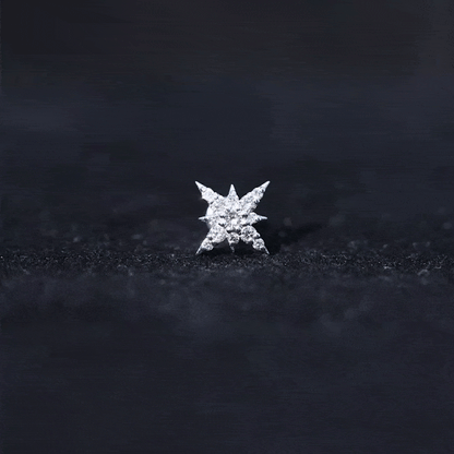 Moissanite Starburst Cartilage Earring with Flat Back