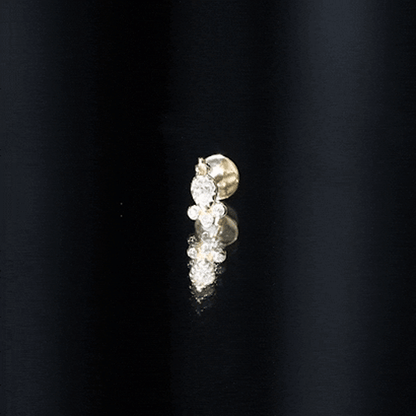 Vintage Style Moissanite Tragus Earring in Bezel Setting