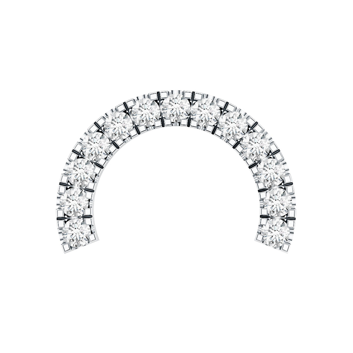 Moissanite Half Circle Earring for Helix Piercing