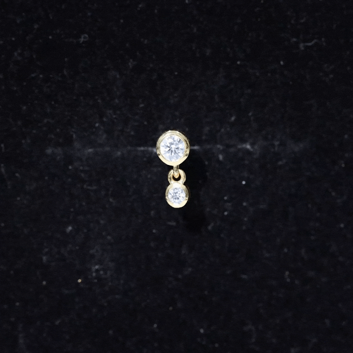 Certified Round Diamond Helix Drop Earring in Bezel Set
