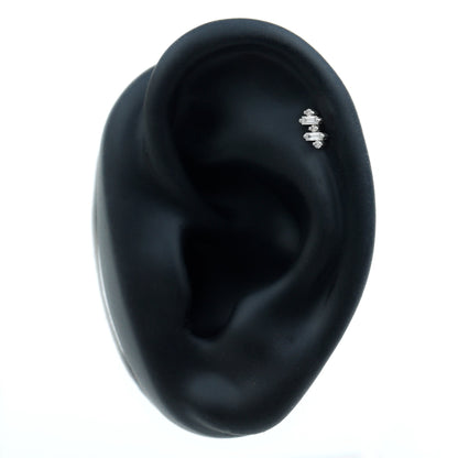 Genuine Baguette Diamond Tragus Earring With Certificate