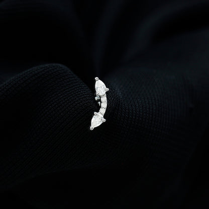 Certified Moissanite Curved Cartilage Earring