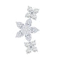 Certified Round Moissanite Flower Ear Crawler Earring