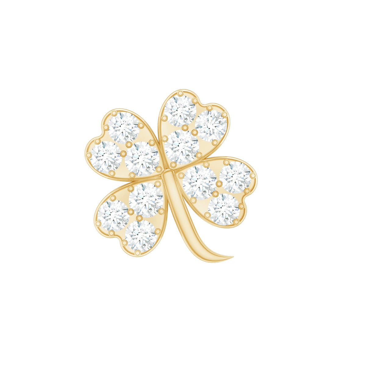 Diamond Four Leaf Clover Tragus Earring