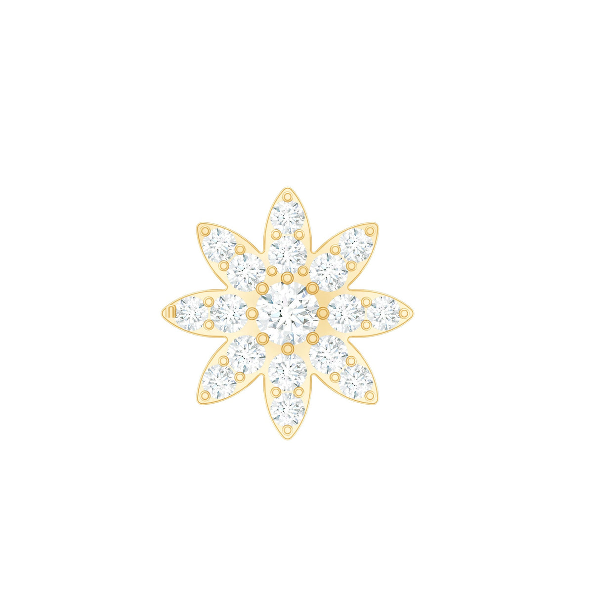 Diamond Floral Earring for Conch Piercing