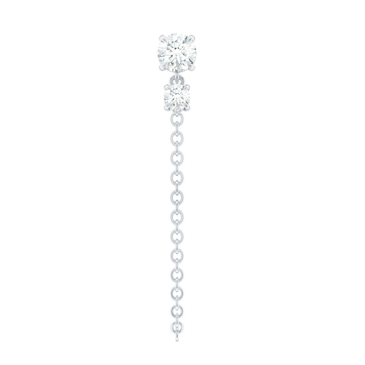 Certified Diamond Chain Drop Earring for Helix Piercing