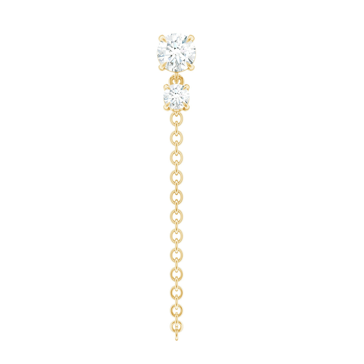 Certified Diamond Chain Drop Earring for Helix Piercing