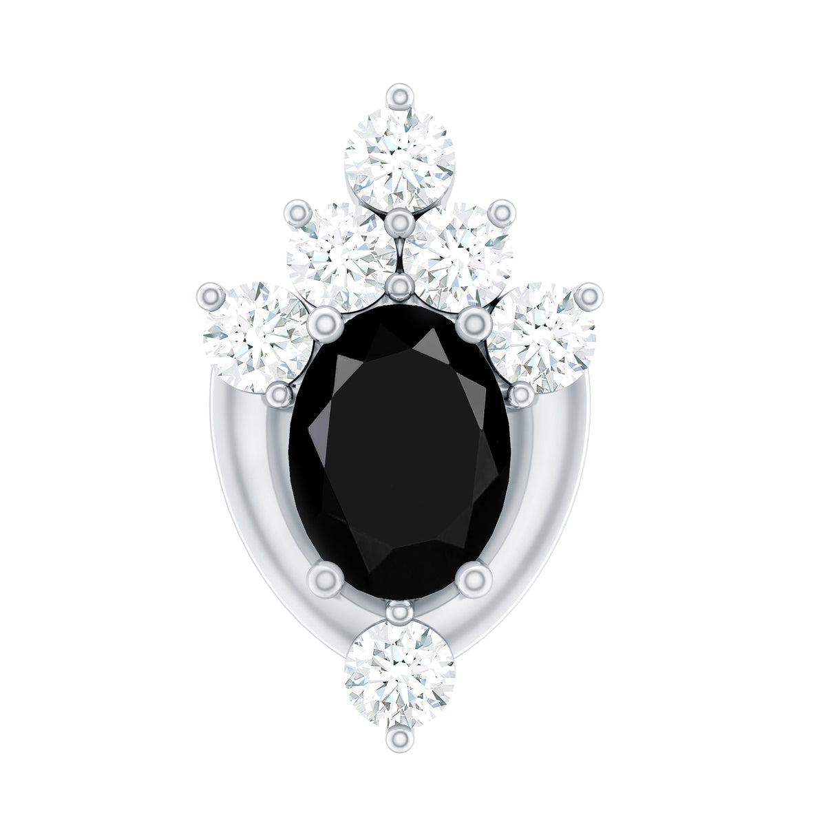 Certified Black Onyx Designer Helix Earring with Lab Grown Diamond