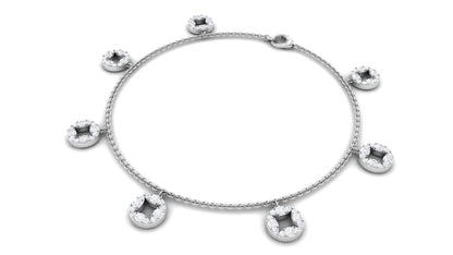 Minimal Moissanite Chain Charm Bracelet for Women