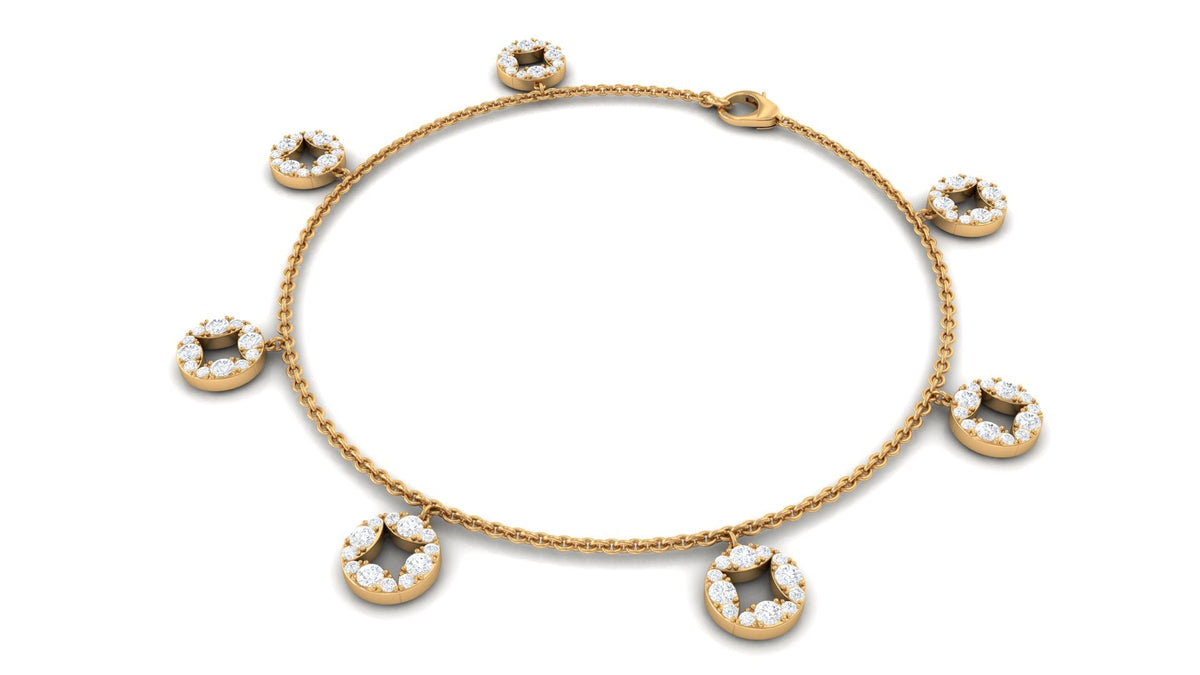 Minimal Moissanite Chain Charm Bracelet for Women