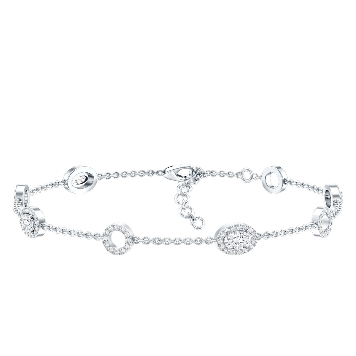 Lab Grown Diamond Bridal Station Chain Bracelet