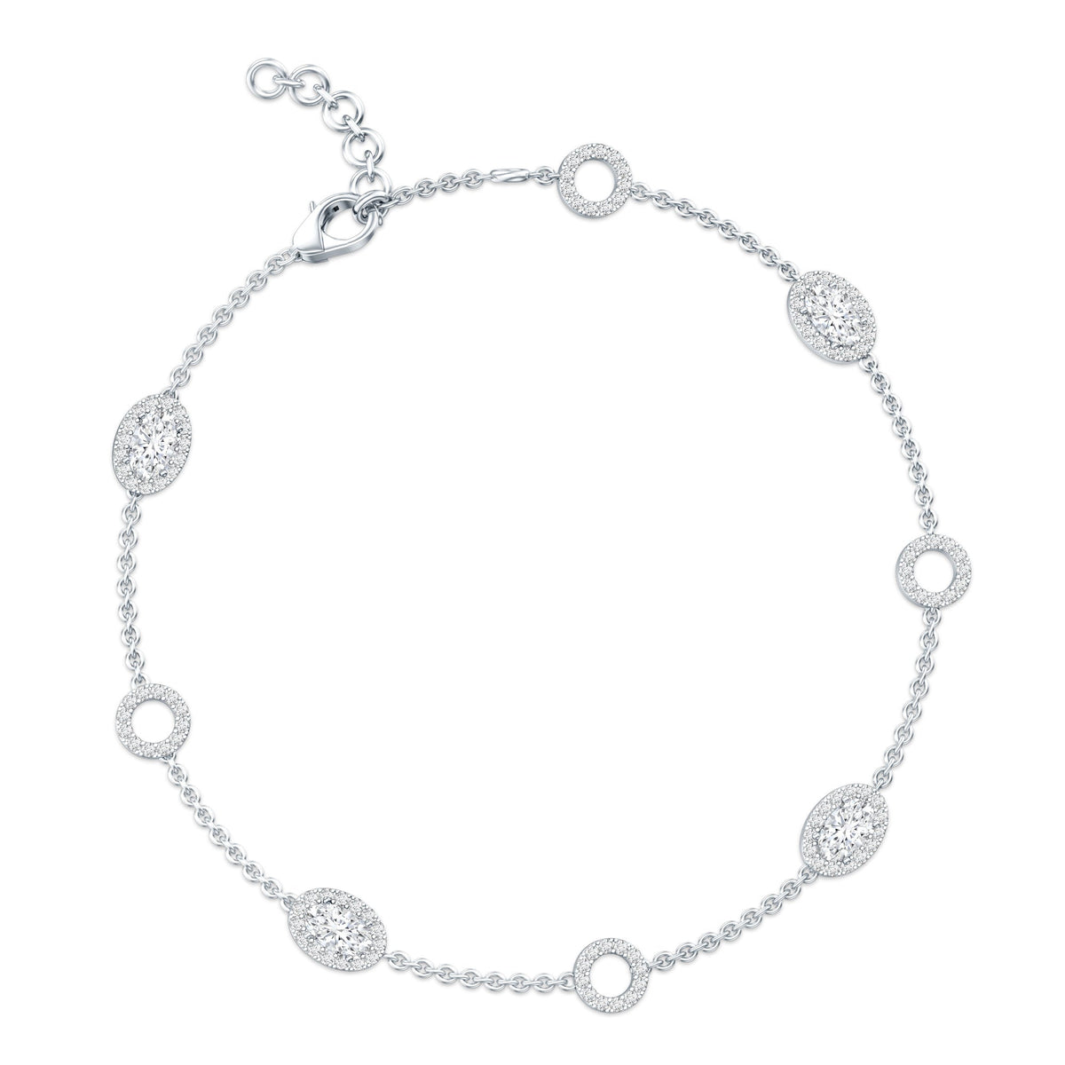 Lab Grown Diamond Bridal Station Chain Bracelet