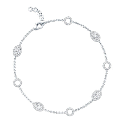 Lab Grown Diamond Bridal Station Chain Bracelet