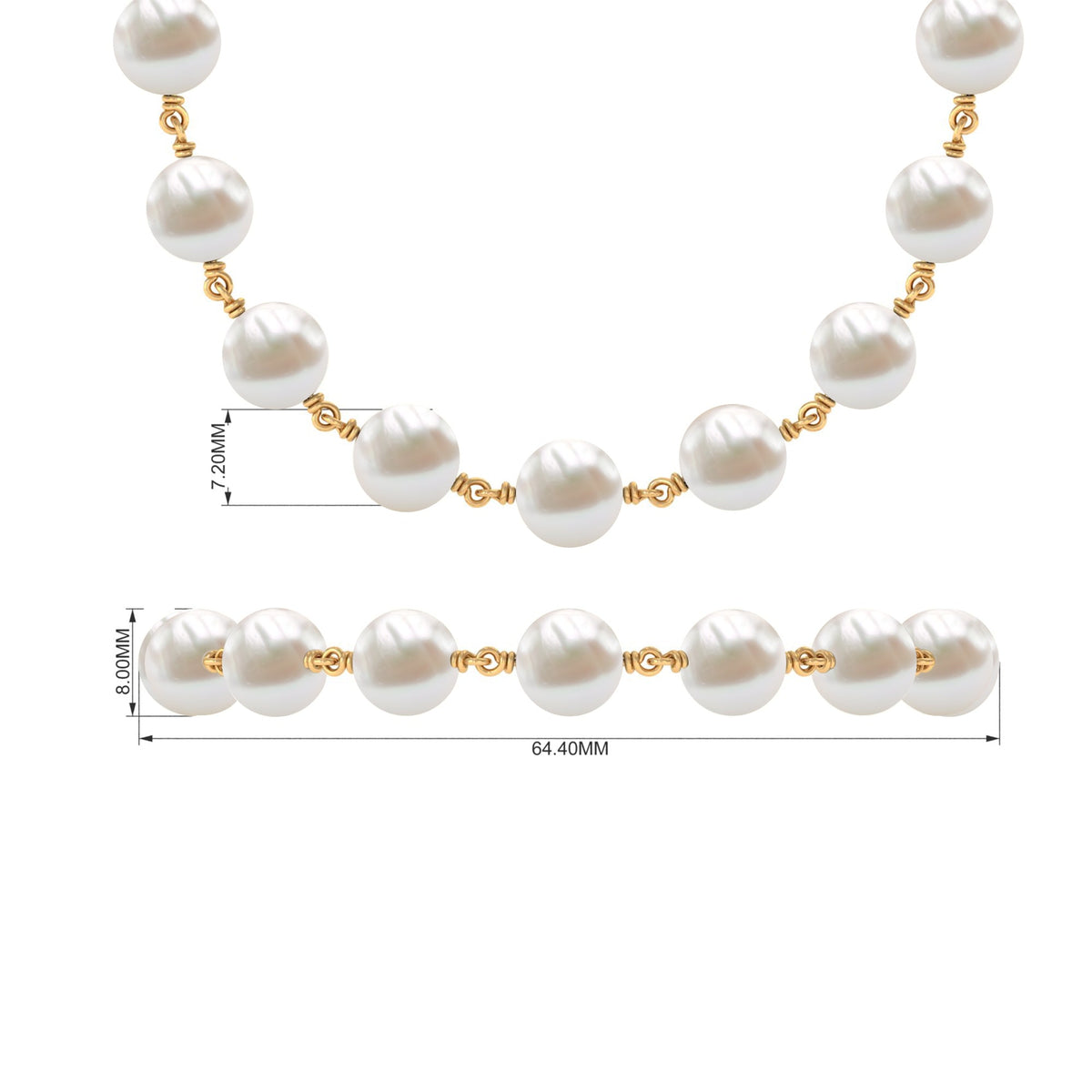 Cultured Freshwater Pearl Chain Bracelet for Women