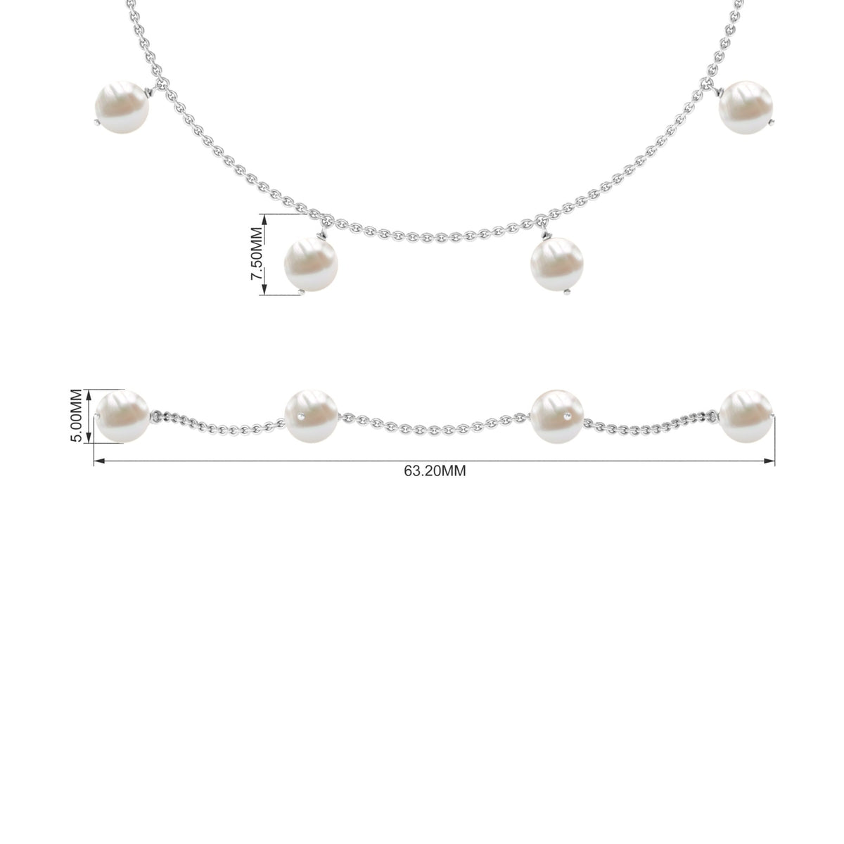 Freshwater Cultured Pearl Chain Bracelet for Women