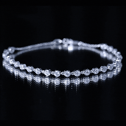 Certified Lab Grown Bezel Set Diamond Eternity Chain Bracelet