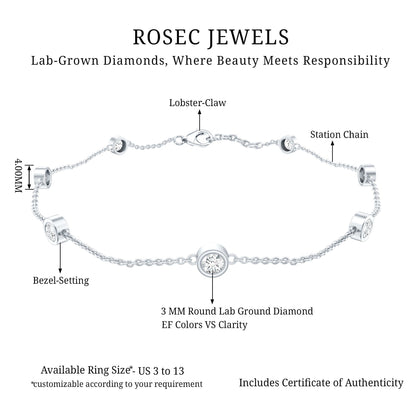 Lab Grown Diamond Chain Bracelet for Women