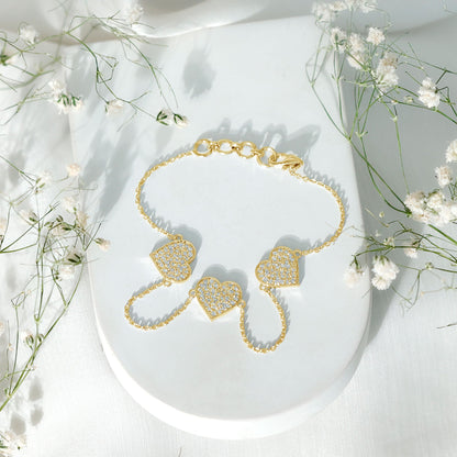 Pave Set Lab Grown Diamond Heart Bracelet for Women