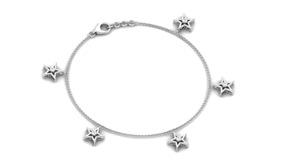 Certified Diamond Star Charm Bracelet For Women