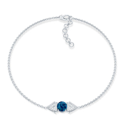 Real London Blue Topaz and Diamond Chain Bracelet