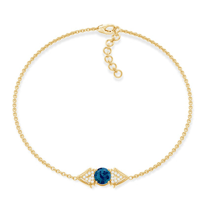 Real London Blue Topaz and Diamond Chain Bracelet